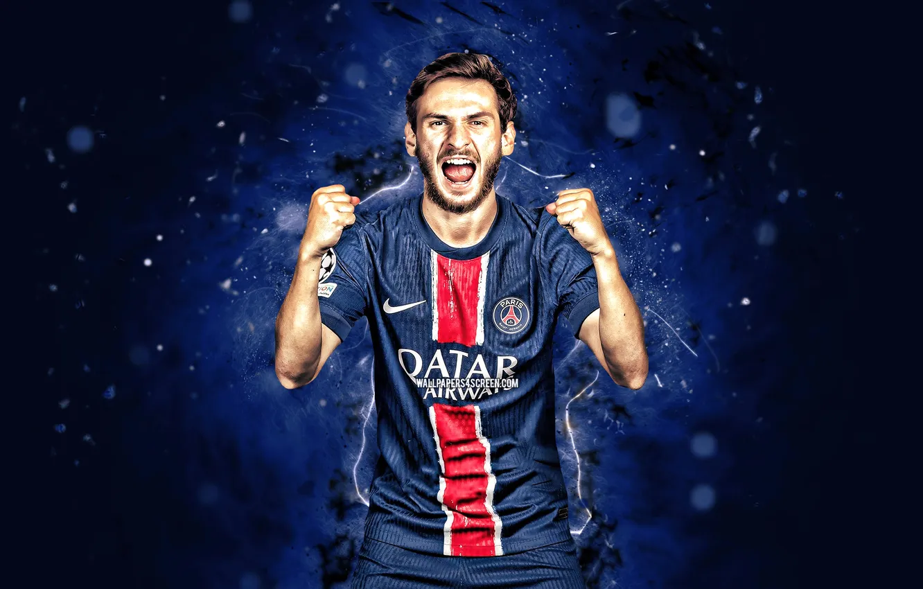 Фото обои Paris, Football, Sport, Soccer, PSG, Georgian, Khvicha Kvaratskhelia, Kvararatskhelia