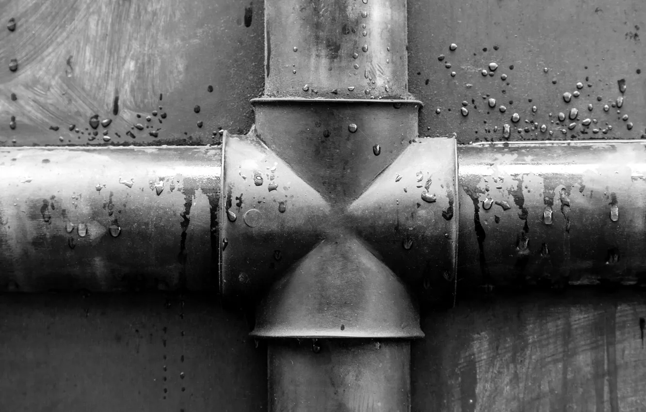 Фото обои metal, black, pipes, Moisture
