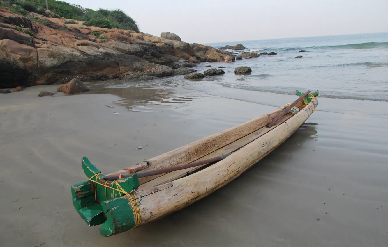 Фото обои море, природа, разное, лодка сборная