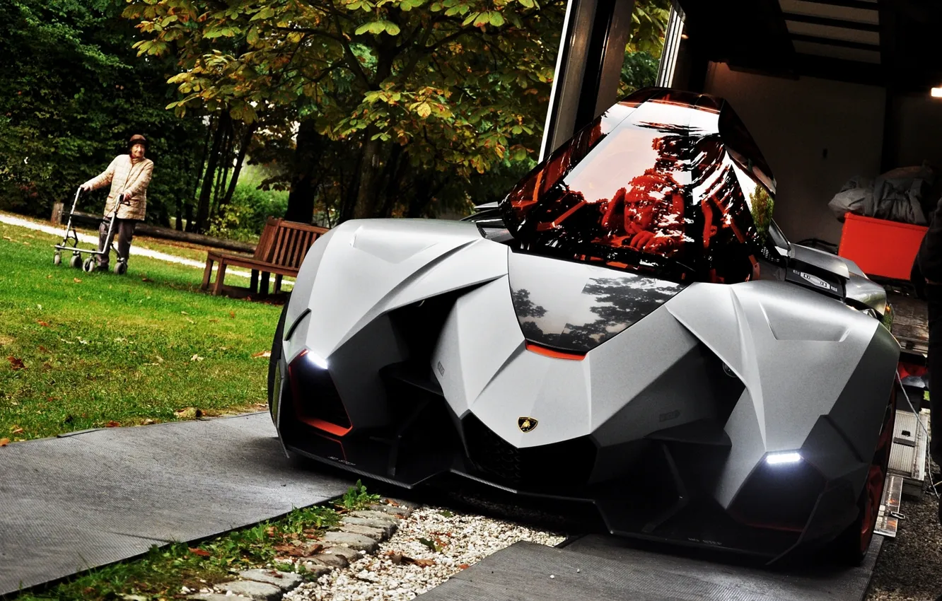 Фото обои Concept, чёрный, Lamborghini, Egoista, 2013 Lamborghini Egoista Concept