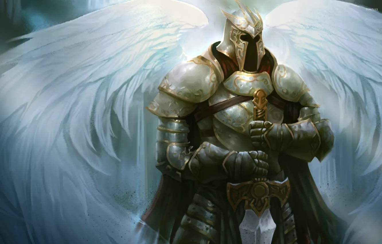 Фото обои sword, armor, weapon, wings, ken, angel, blade, justice
