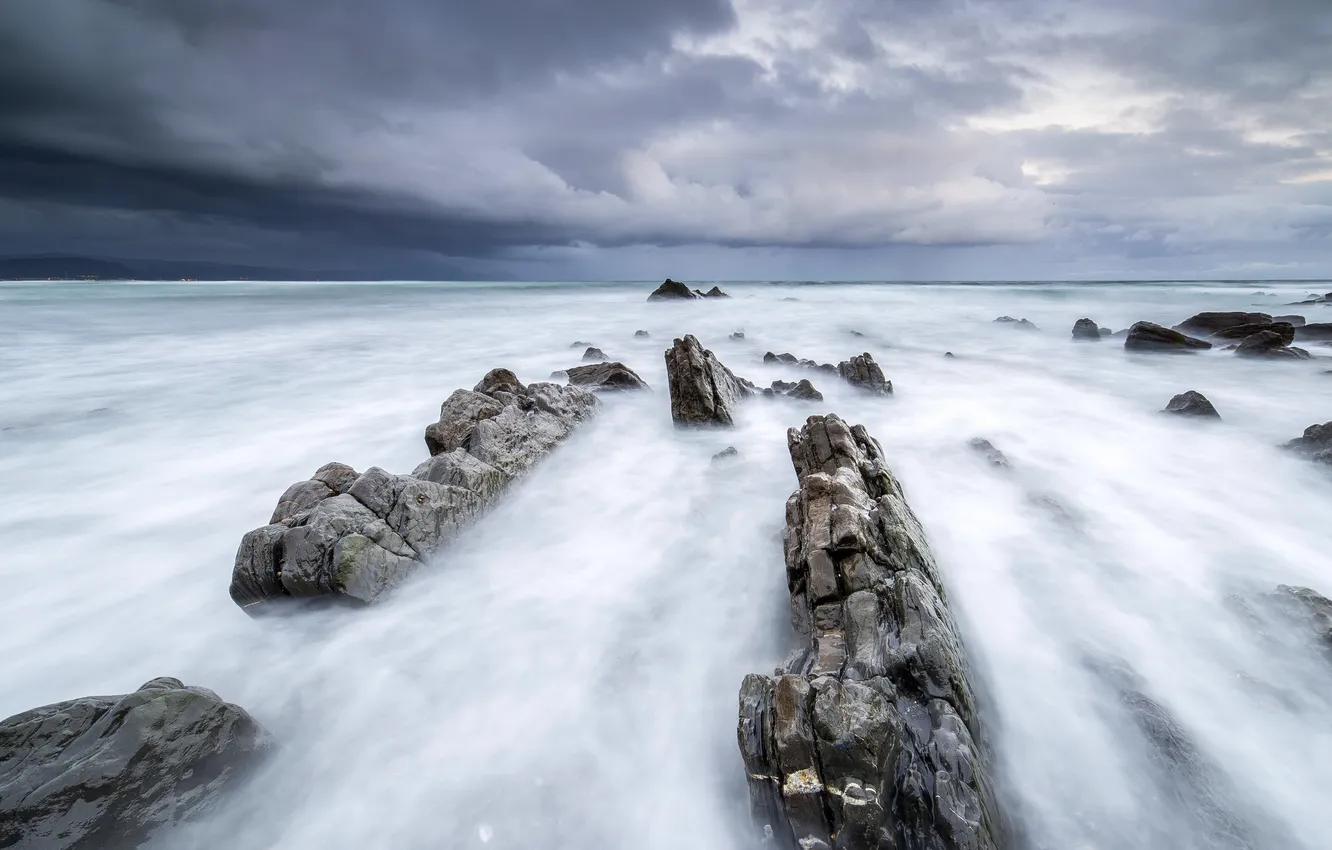 Фото обои water, rocks, Barrika, Basque Country