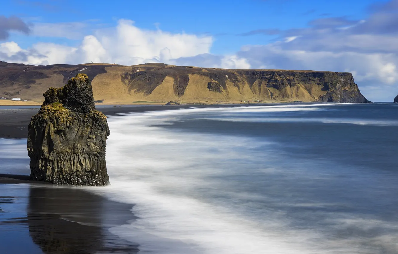 Фото обои море, побережье, Исландия, Iceland, Cape Dyrholaey