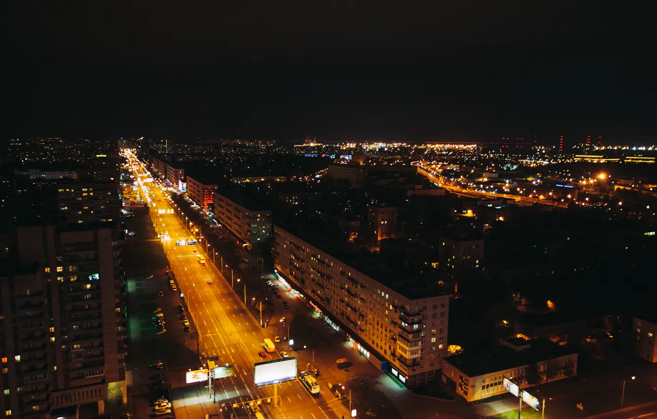 Фото обои ночь, город, санкт-петербург