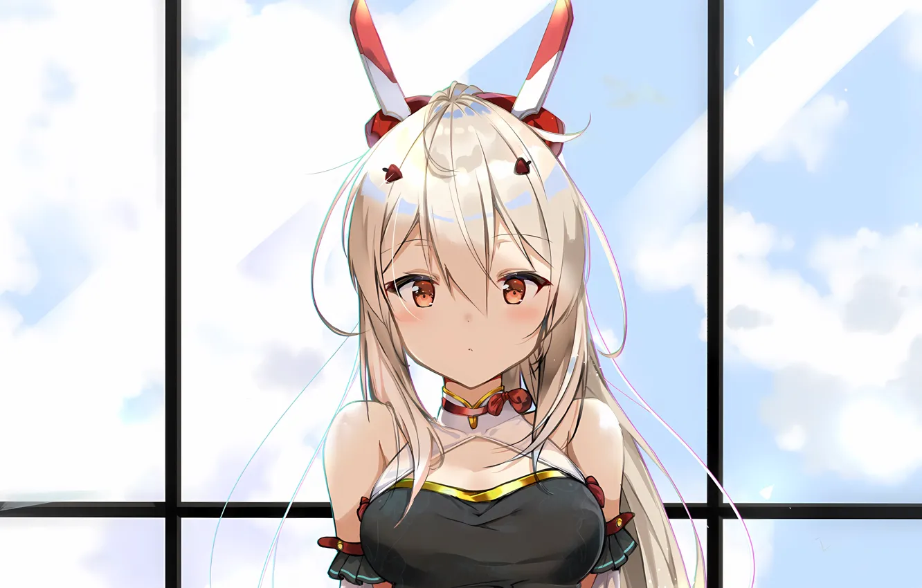Фото обои girl, blouse, long hair, boobs, anime, Ayanami, beautiful, red eyes