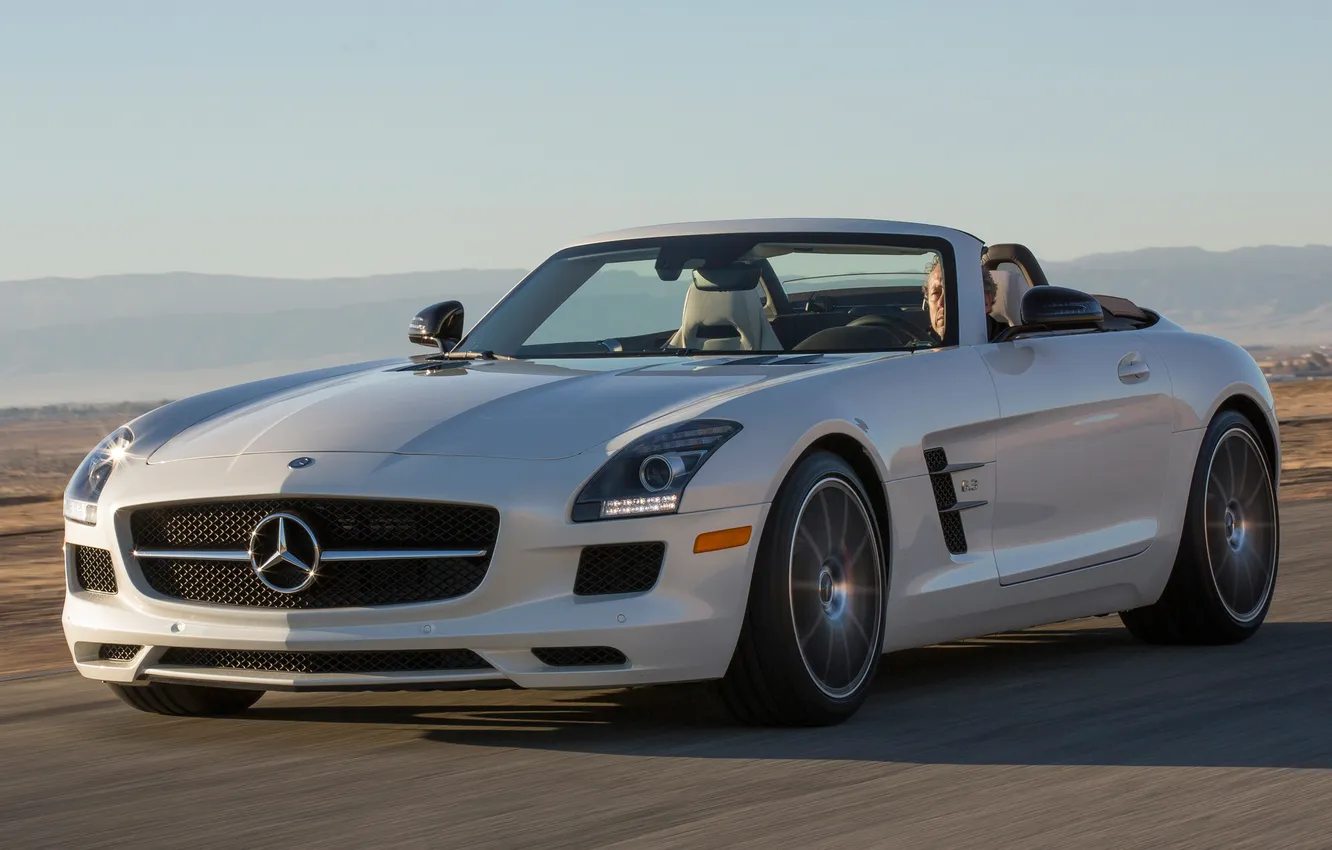 Фото обои машина, Roadster, Mercedes-Benz, скорость, мерседес, AMG, SLS