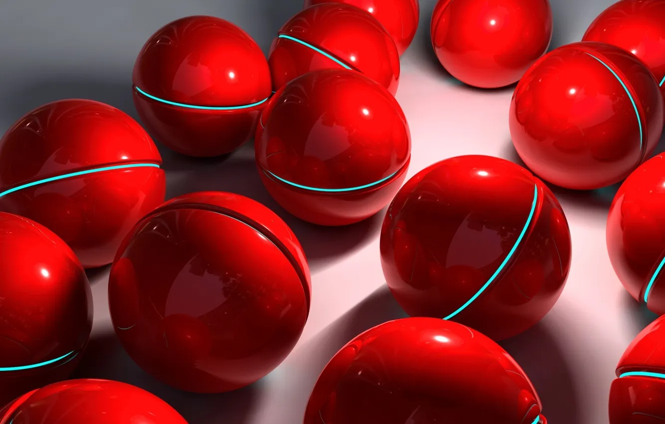 Фото обои красный, шары, сфера