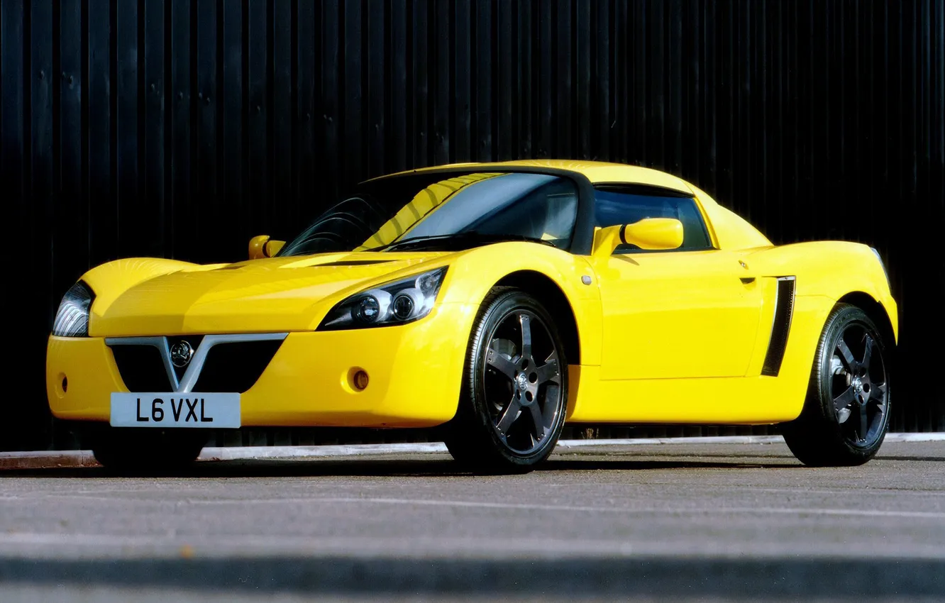 Фото обои машина, желтый, Vauxhall, передок, воксхолл, VX220, &ampquot;Lightning Yellow&ampquot;