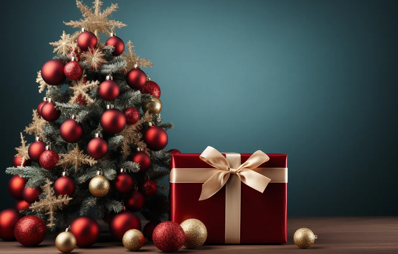 Фото обои елка, Рождество, подарки, Новый год, Christmas, tree, decoration, gift boxes