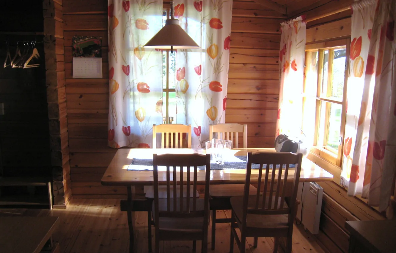 Фото обои room, interior, table, chairs, country home
