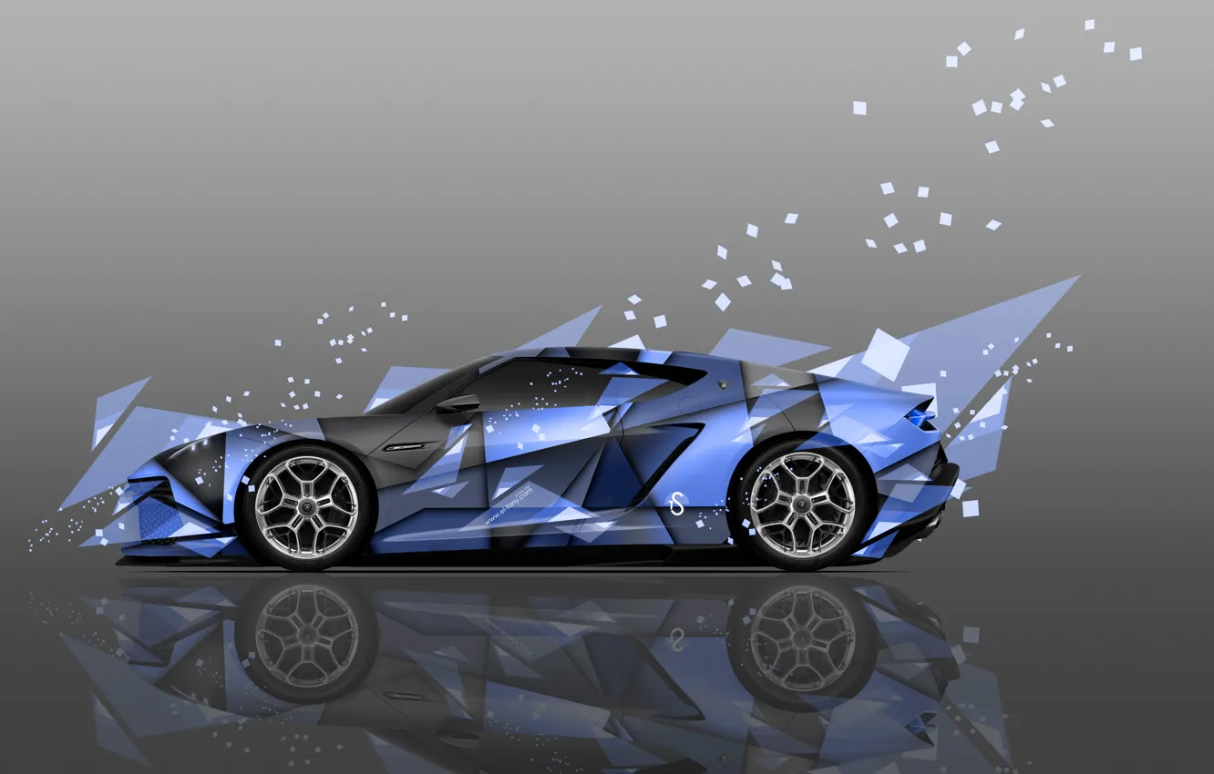 Фото обои Цвет, Авто, Дизайн, Синий, Lamborghini, Машина, Стиль, Синяя