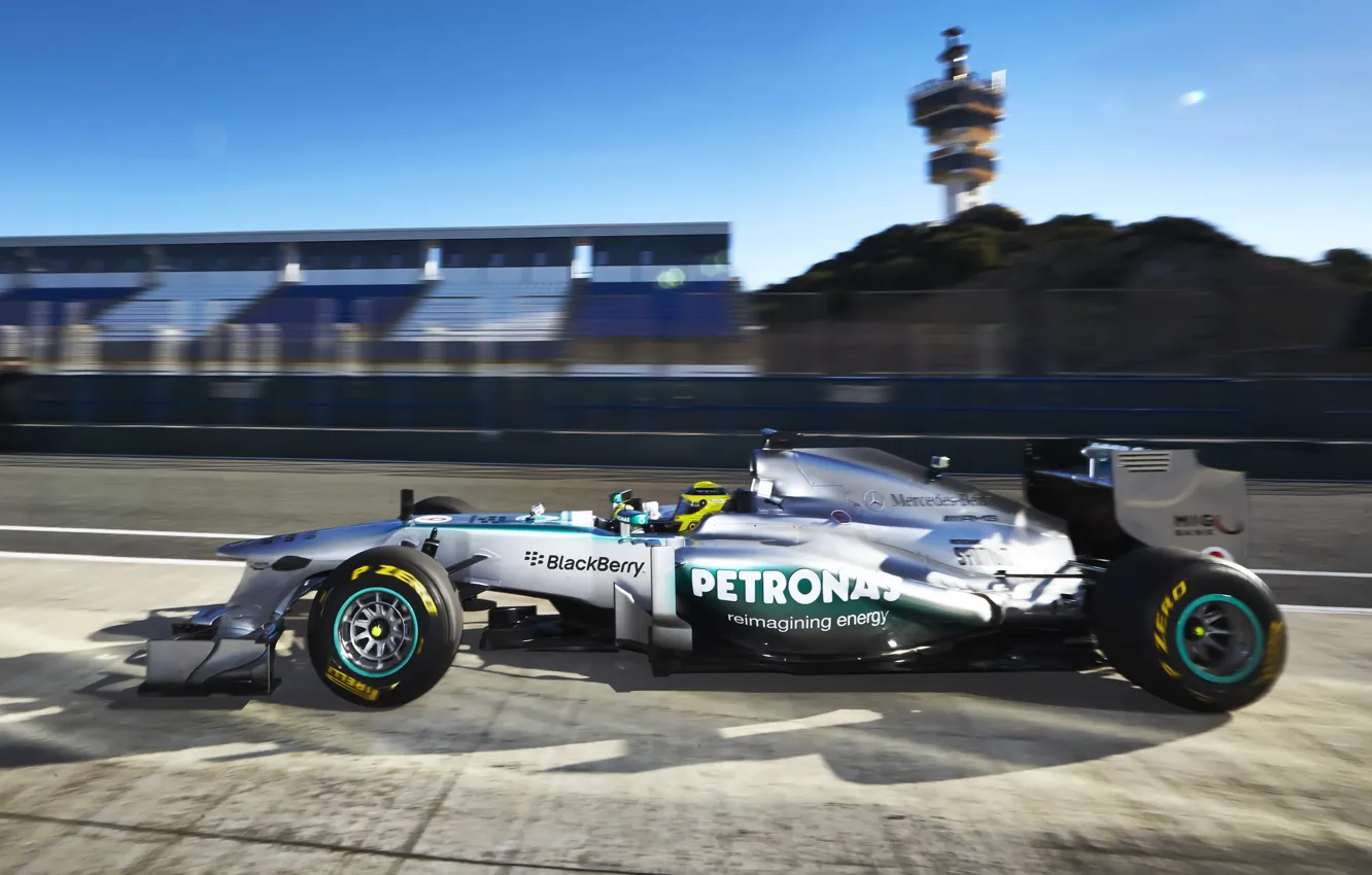 Фото обои Mercedes, болид, formula 1, Nico Rosberg