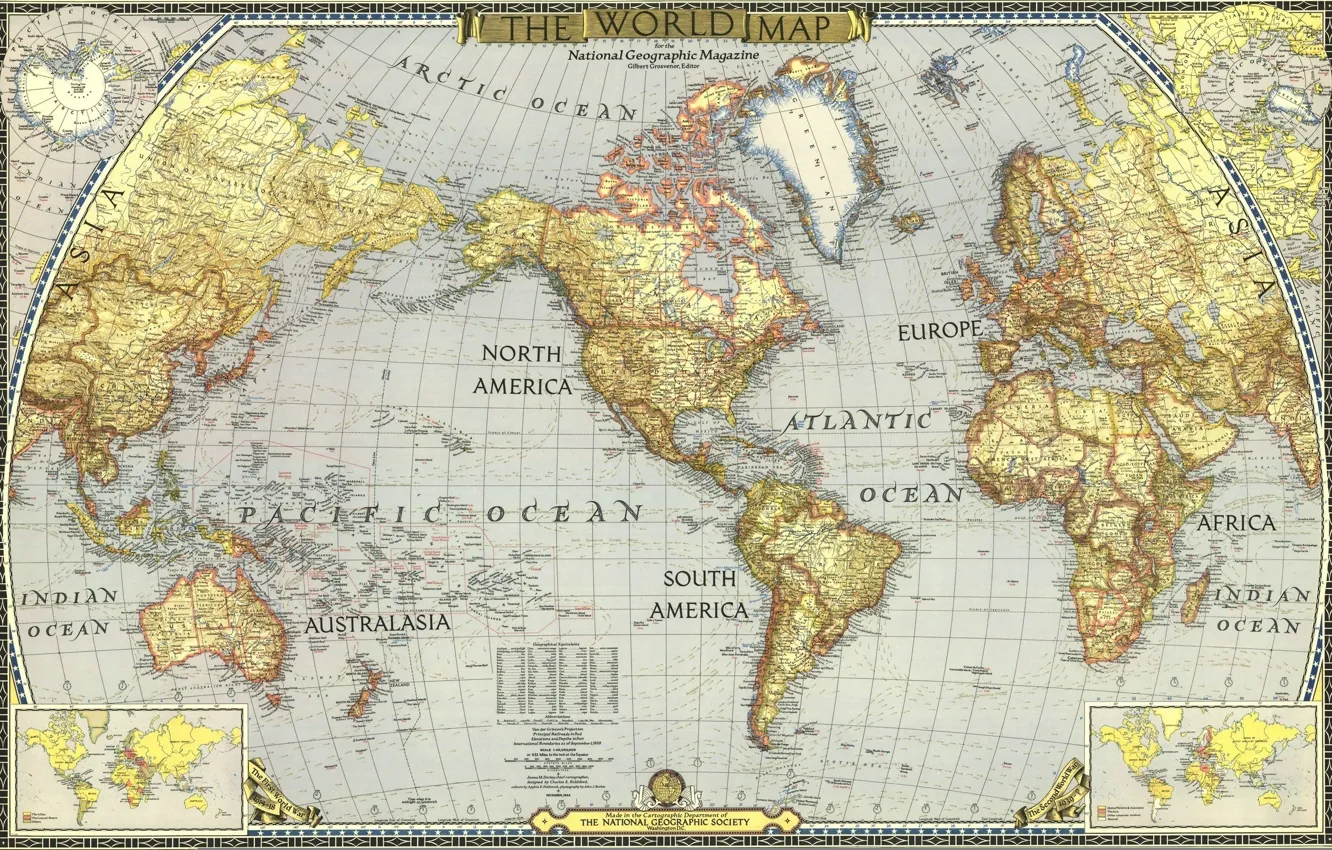 Фото обои море, океан, азия, остров, америка, африка, карта мира, европа