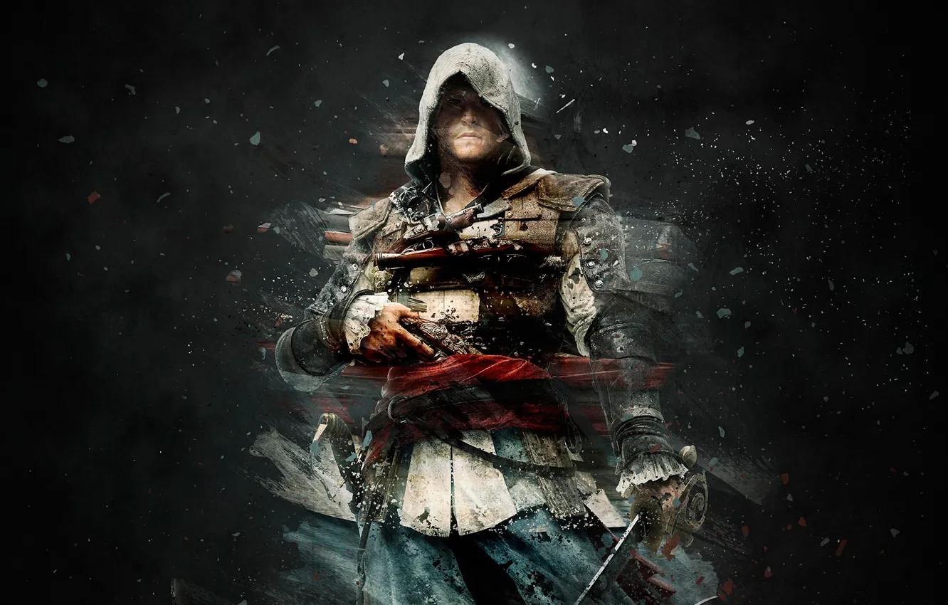 Фото обои Оружие, Assassin's Creed, Сабля, Black Flag, Эдвард Кенуэй, Edward Kenway, Assassin's Creed IV Black Flag, …