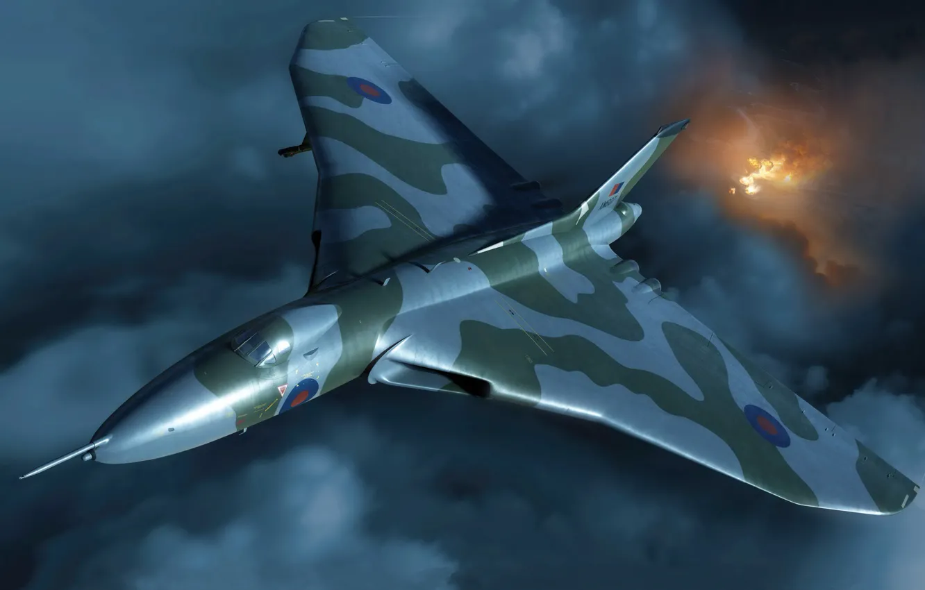 Фото обои Великобритания, RAF, Стратегический бомбардировщик, Adam Tooby, Avro Vulcan B.2 Black Buck