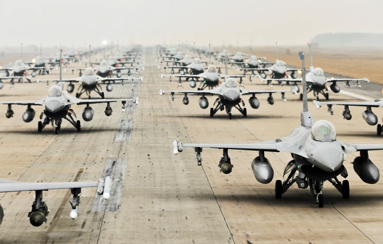 Фото обои Самолет, Истребитель, Оружие, США, Много, ВВС, Многоцелевой, Одноместный