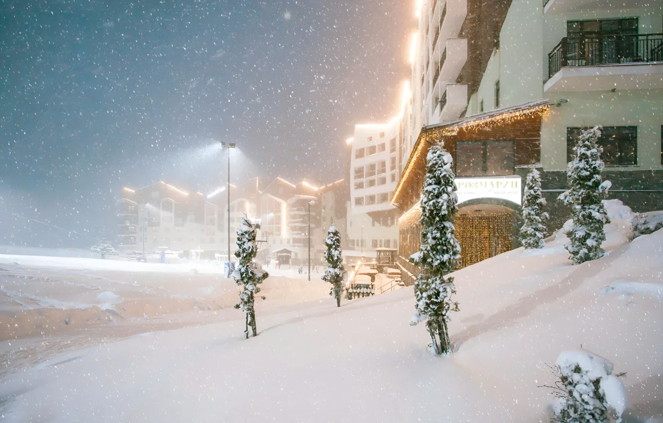 Фото обои Зима, Снег, Winter, Snow, Сочи, Sochi, Роза Хутор, Rosa Khutor