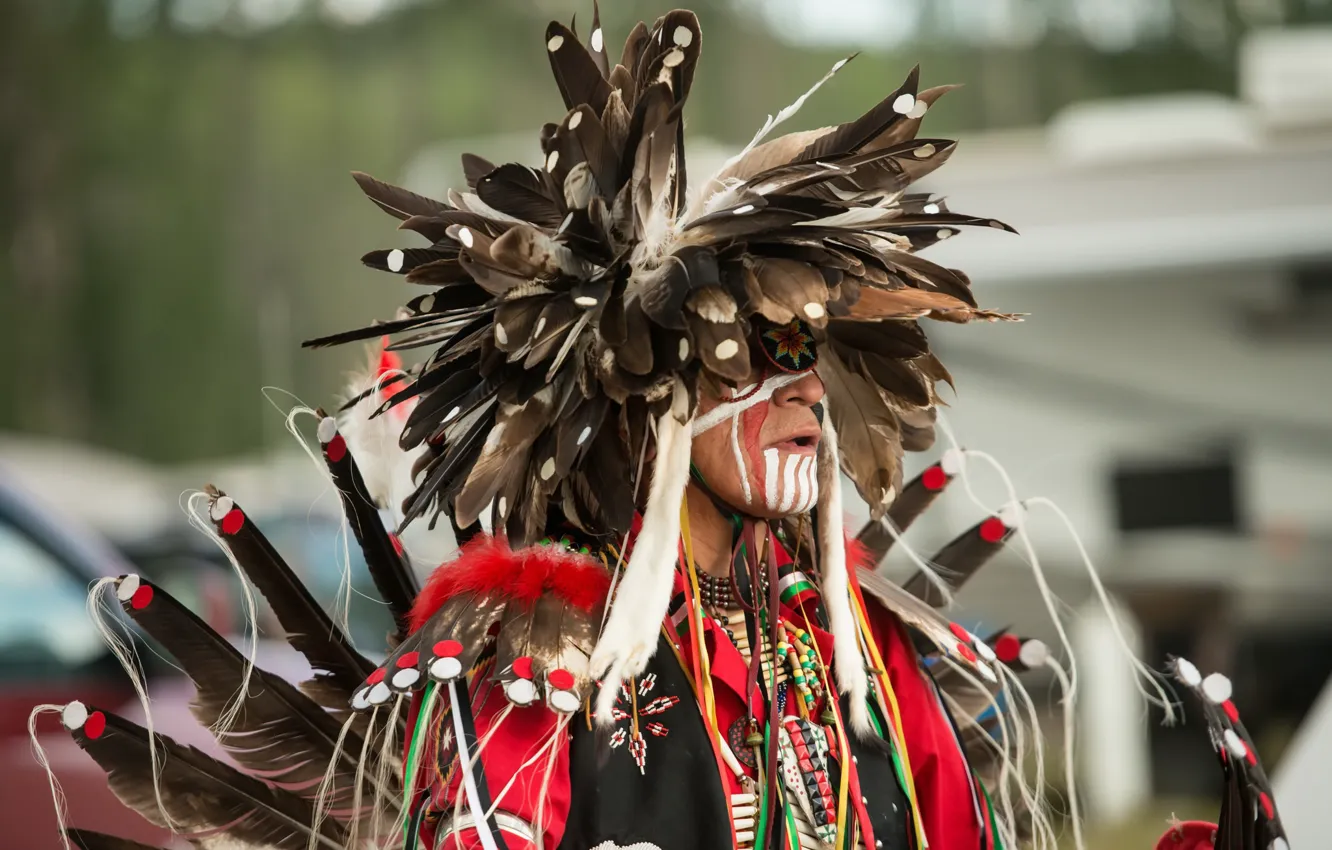 Фото обои фон, перья, Dancer, Pow Wow