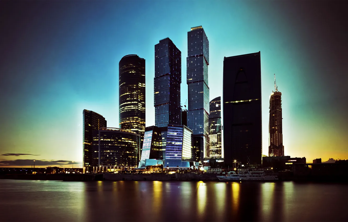 Фото обои небоскребы, Город, Москва, москва сити, venitomusic