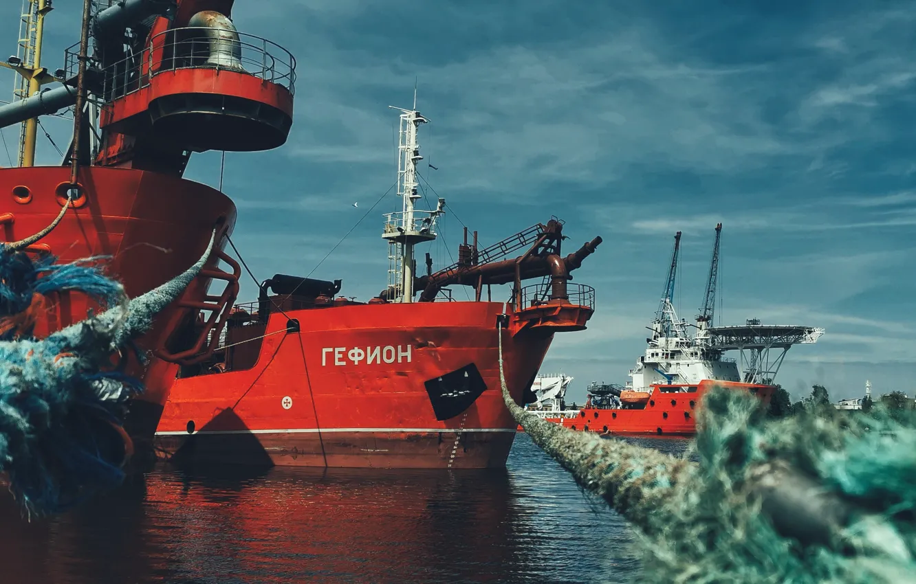 Фото обои море, река, Корабль, моряк, мотрос