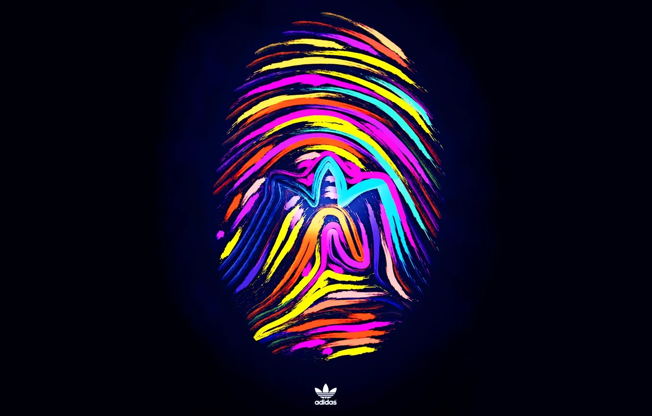 Фото обои лого, logo, adidas, отпечаток, fon, fingerprint