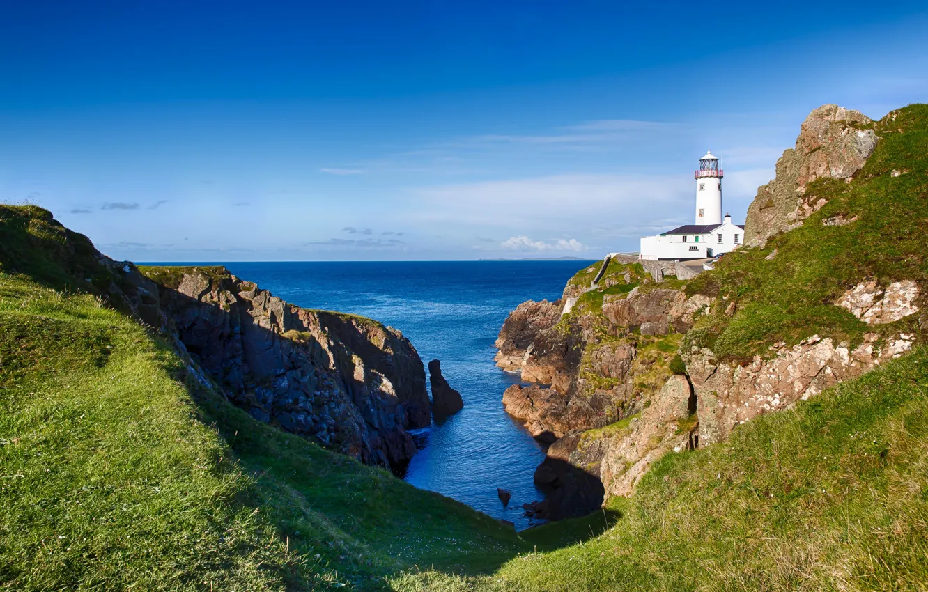Фото обои море, скалы, маяк, Ирландия, Ireland