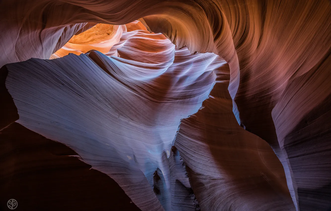 Фото обои скалы, текстура, США, штат Аризона, каньон Антилопы