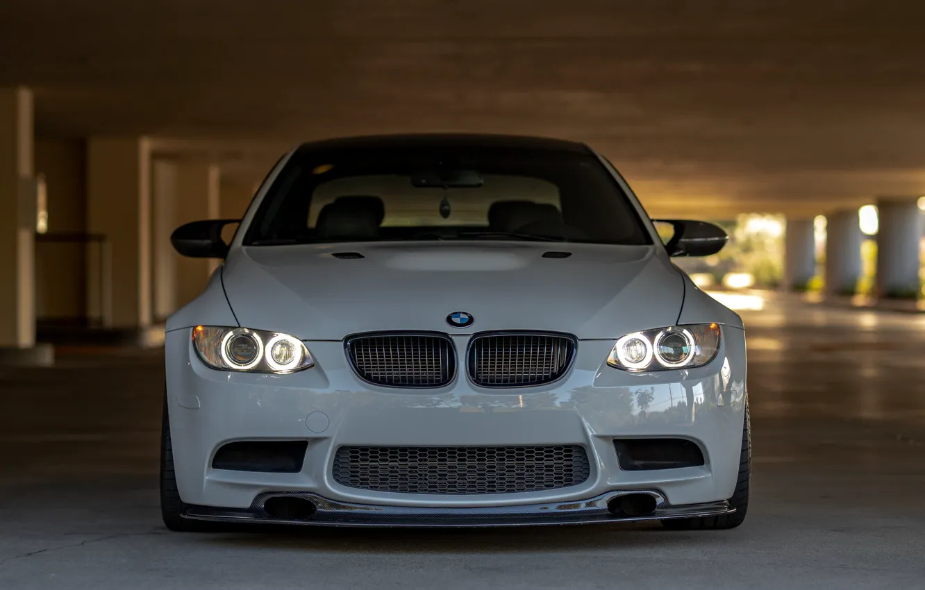 Фото обои BMW, Front, E92, Gray, Face, Sight