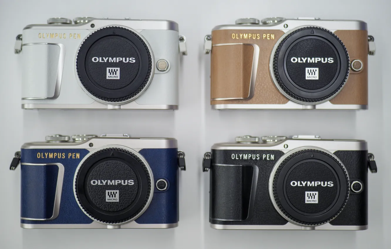 Фото обои фотоаппараты, olympus, четыри