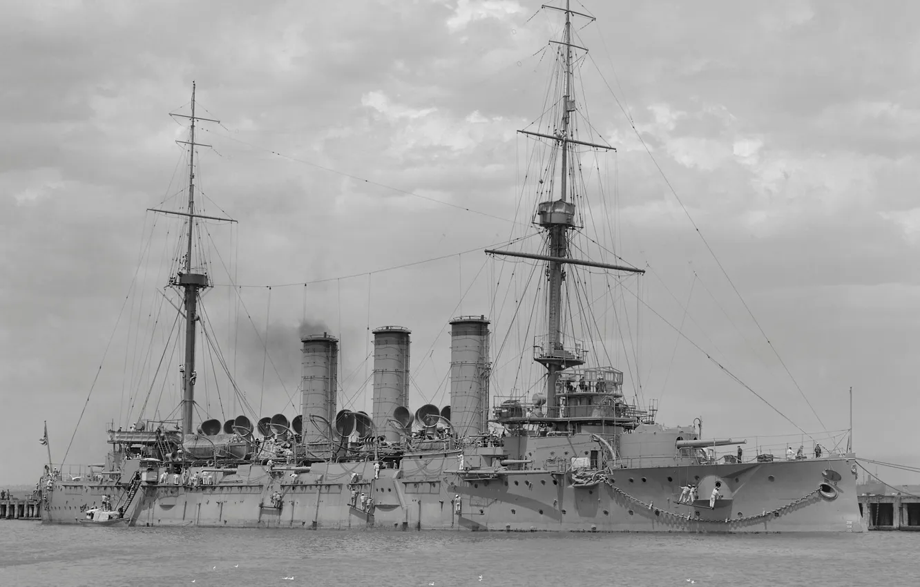 Фото обои Япония, броненосный крейсер, 1898 год, IJN Yakumo