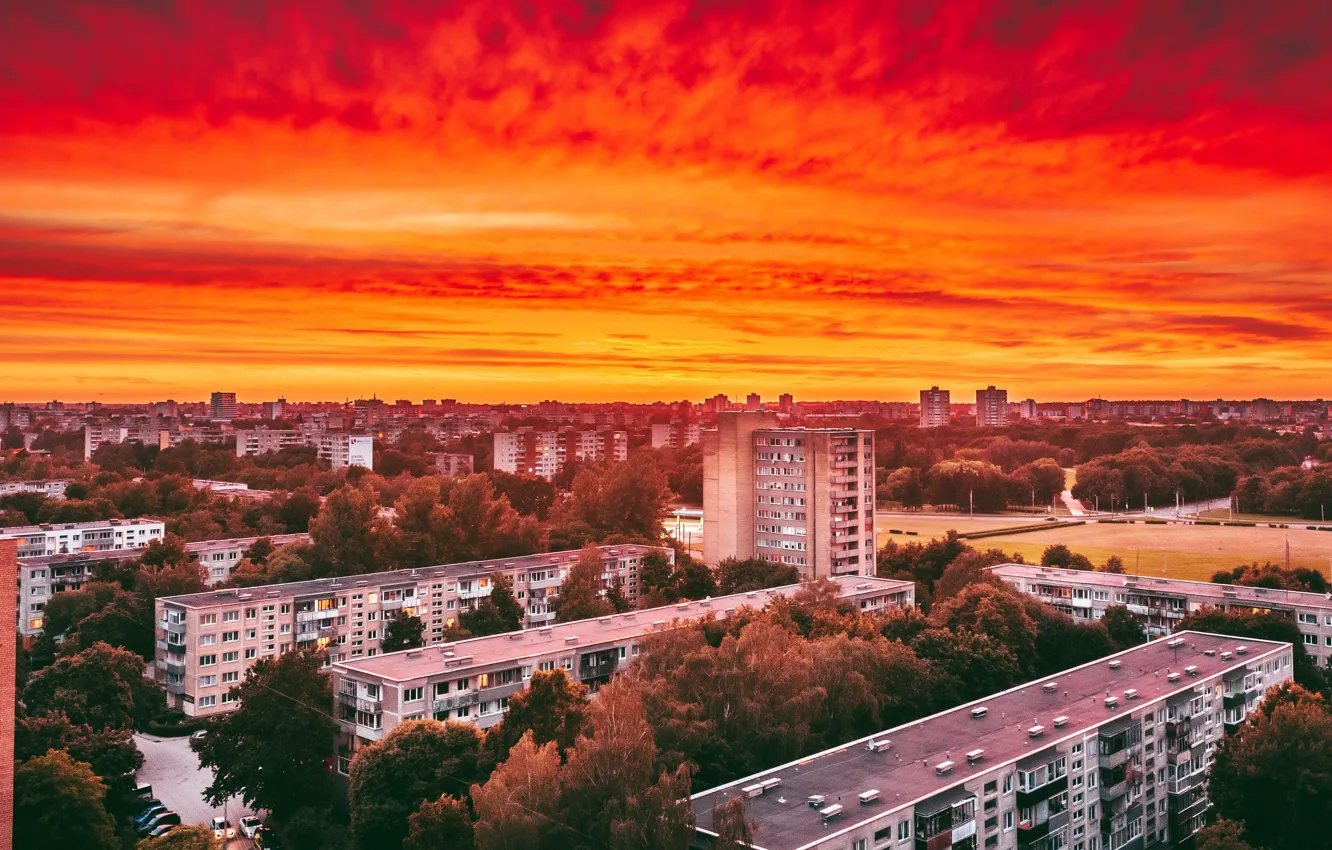 Фото обои закат, Lietuva, Kaunas