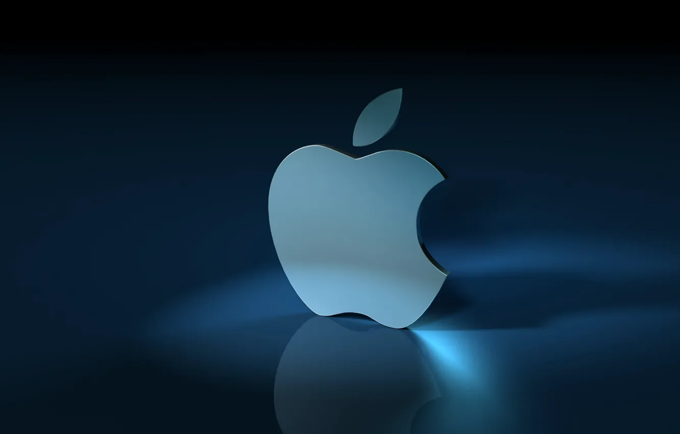 Фото обои знак, Apple, блу фон