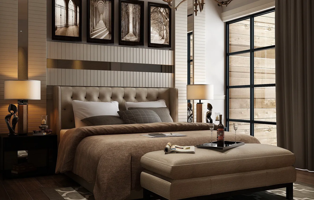 Фото обои дизайн, окно, журнал, помещение, BEDROOM area