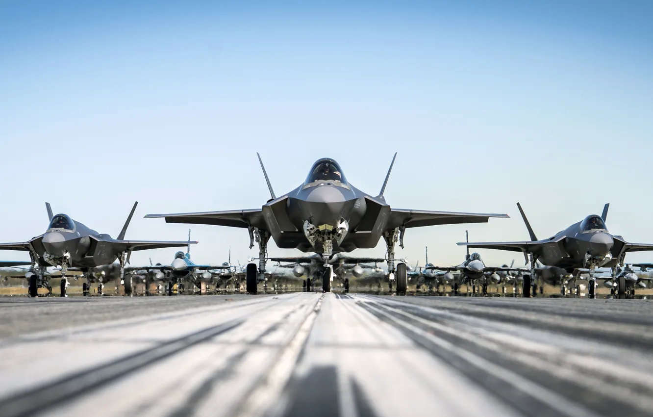 Фото обои истребитель-бомбардировщик, Lightning II, Lockheed Martin, F-35A