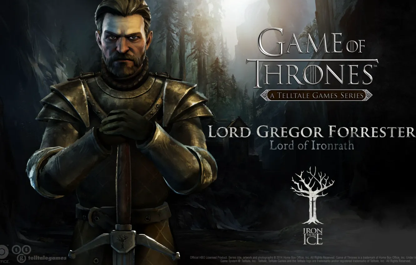 Фото обои Game of Thrones, Игра престолов, Lord Gregor Forrester, telltale games