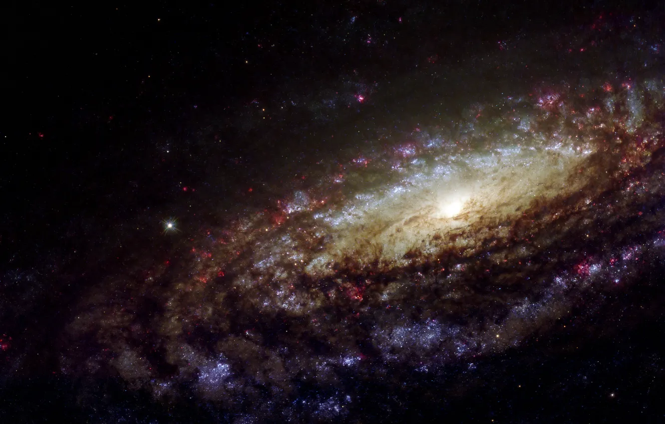 Фото обои Supernova, Spiral galaxy, SN2014C, Constellation of Pegasus, NGC 7331
