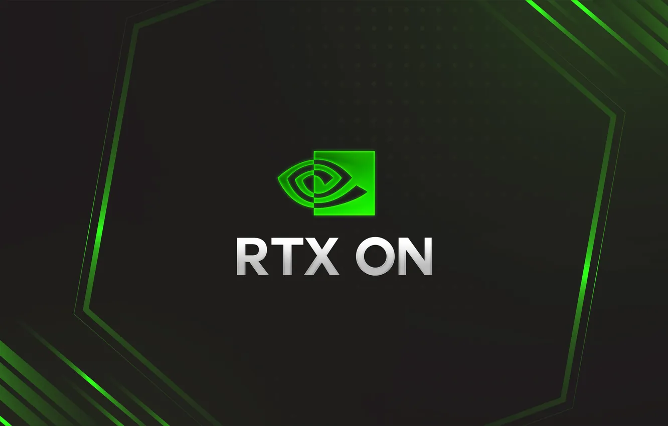 Фото обои logo, Nvidia, RTX On