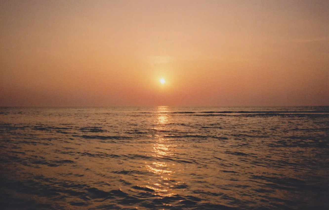 Фото обои море, лето, закат, горизонт