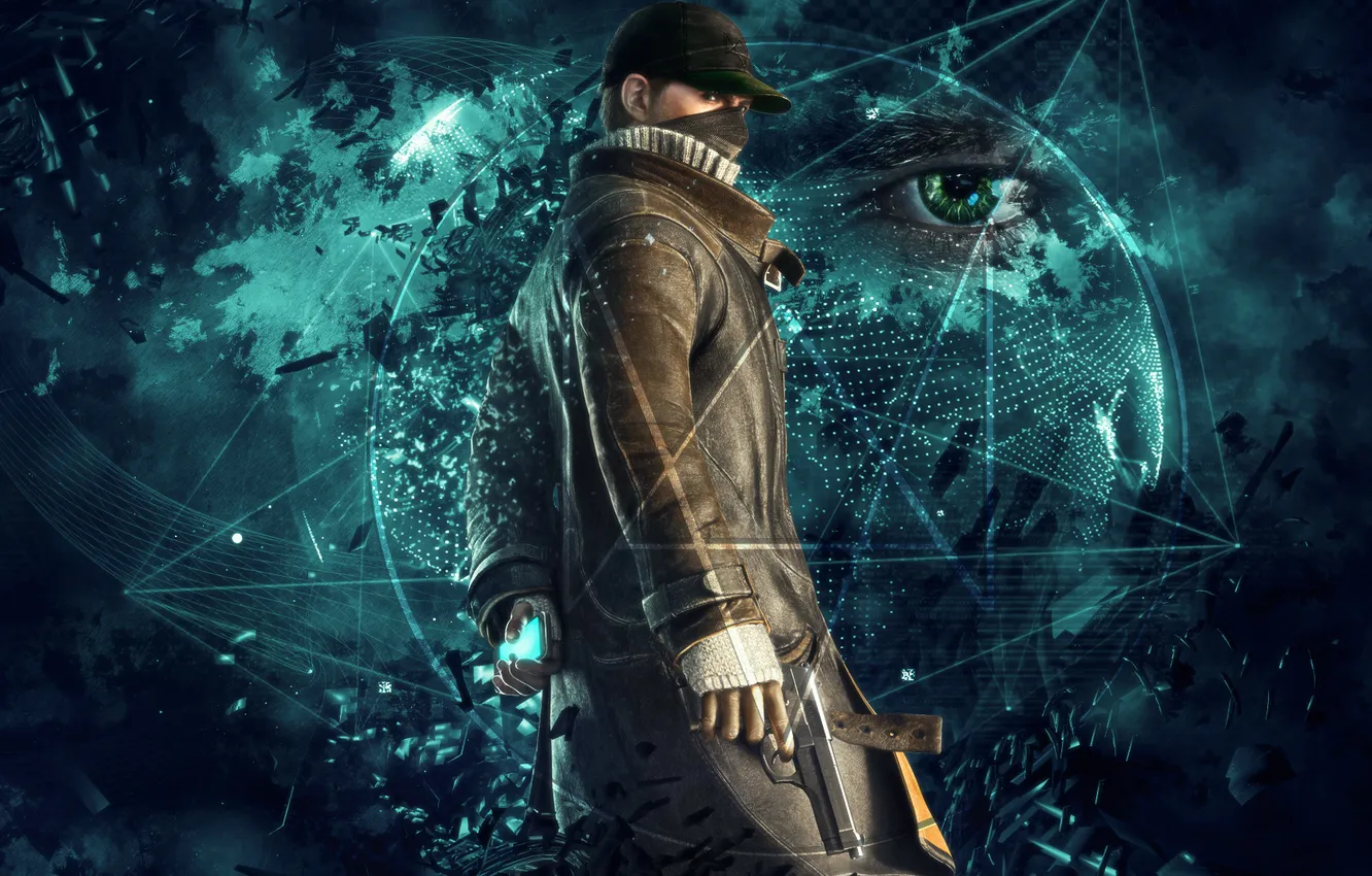 Фото обои Abstract, Ubisoft, Connection, Watch Dogs, Ubisoft Montreal, Link, Aiden Pearce, Eye