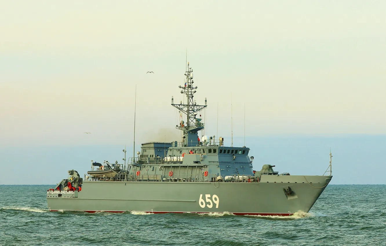Фото обои корабль, Балтика, противоминный, Владимир Емельянов