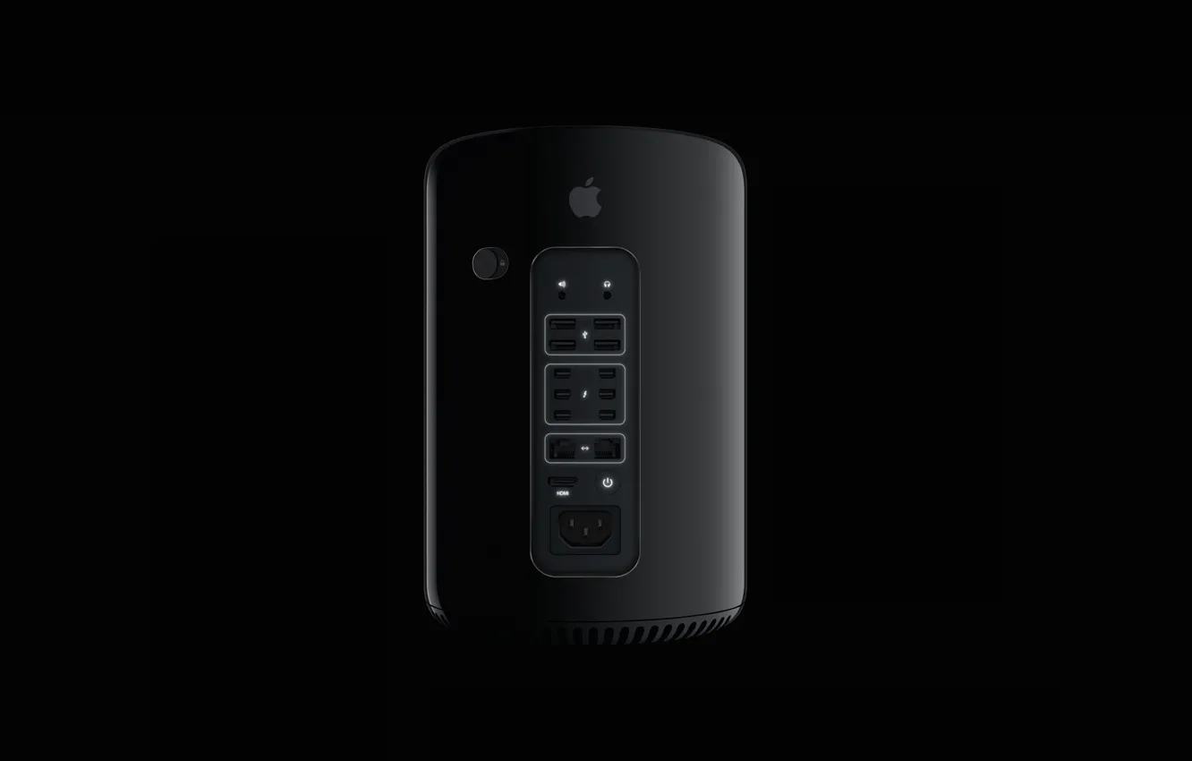 Фото обои компьютер, белый, черный, темный, apple, яблоко, подсветка, dark