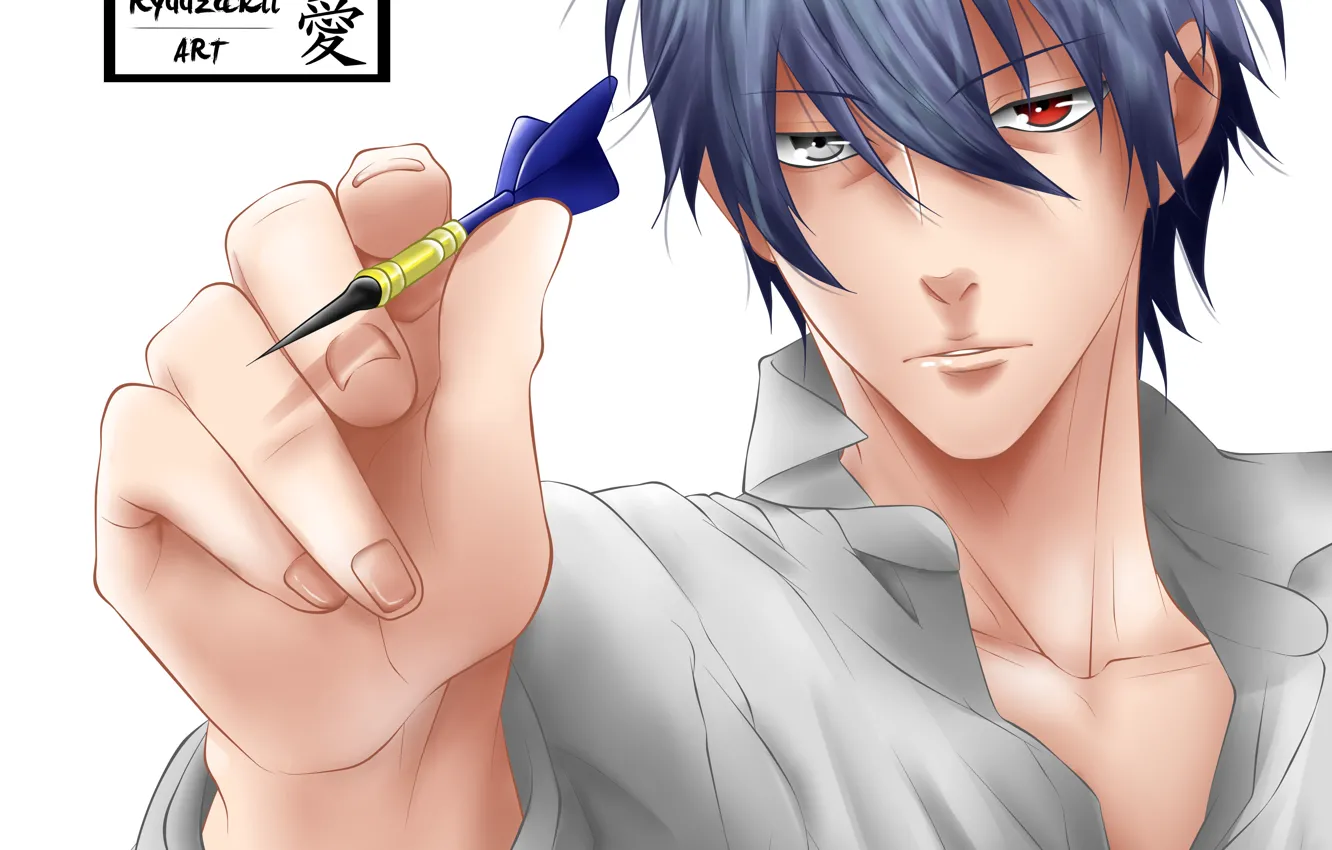 Фото обои взгляд, ручка, парень, Psychic Detective Yakumo