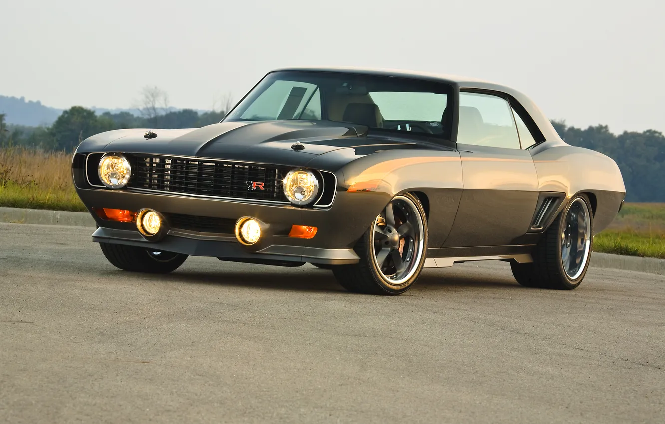 Фото обои машина, авто, ретро, обои, Chevrolet, 1969, Камаро, Шевроле