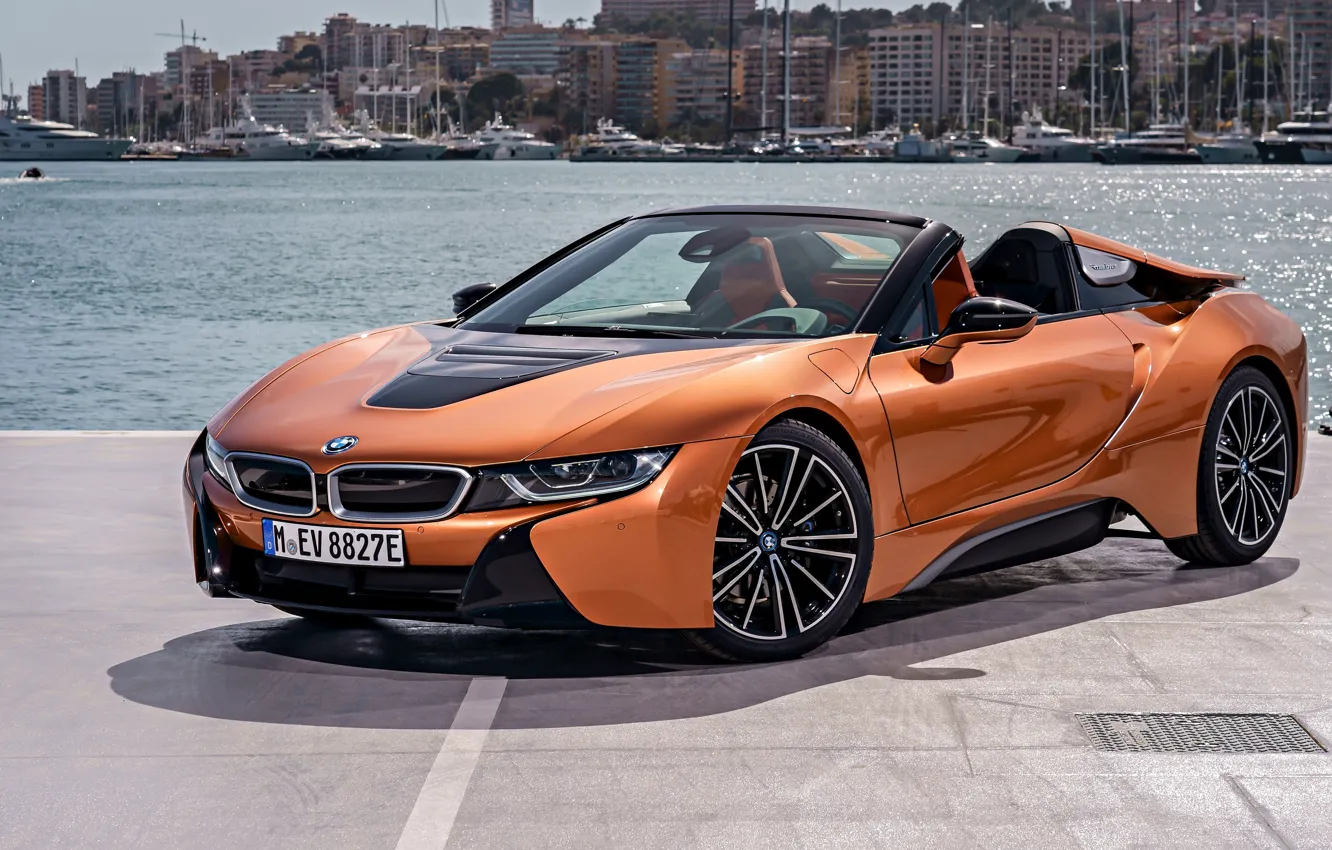 Фото обои Roadster, гавань, 2018, BMW i8