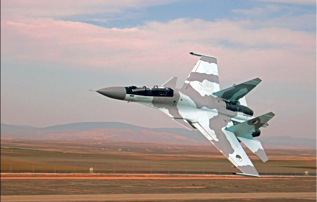 Фото обои Полёт, ВВС, Су-30, Сухой, Алжира