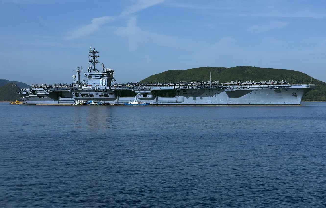 Фото обои ВМС США, USS Nimitz, CVN-68, атомный авианосец