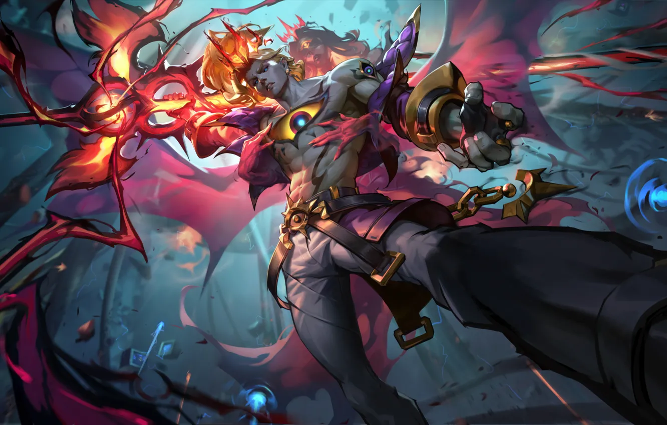Фото обои персонаж, мускулы, League of Legends, видеоигры, цифровое искусство, Riot Games, Viego, GZG