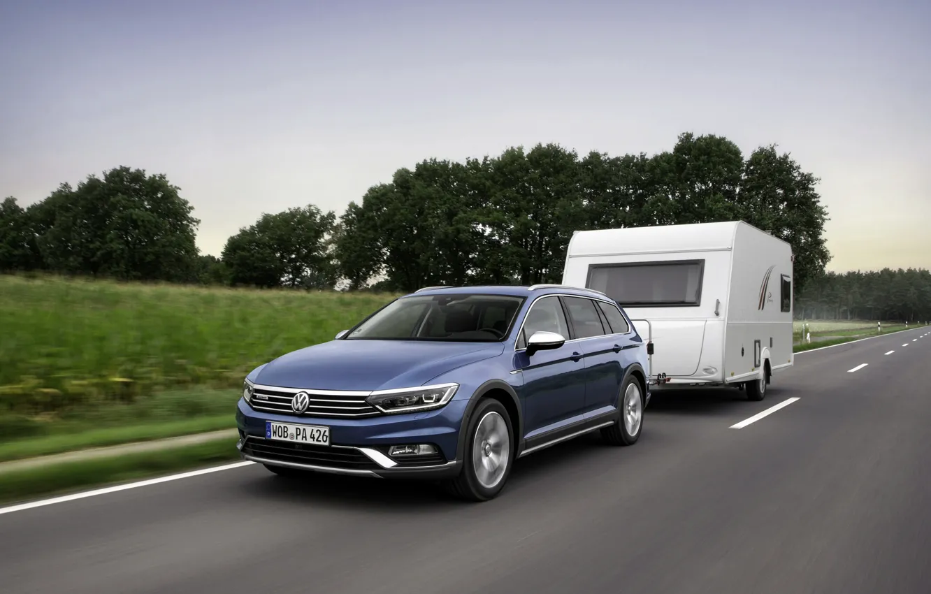 Фото обои Volkswagen, прицеп, универсал, Passat, Alltrack, 2019
