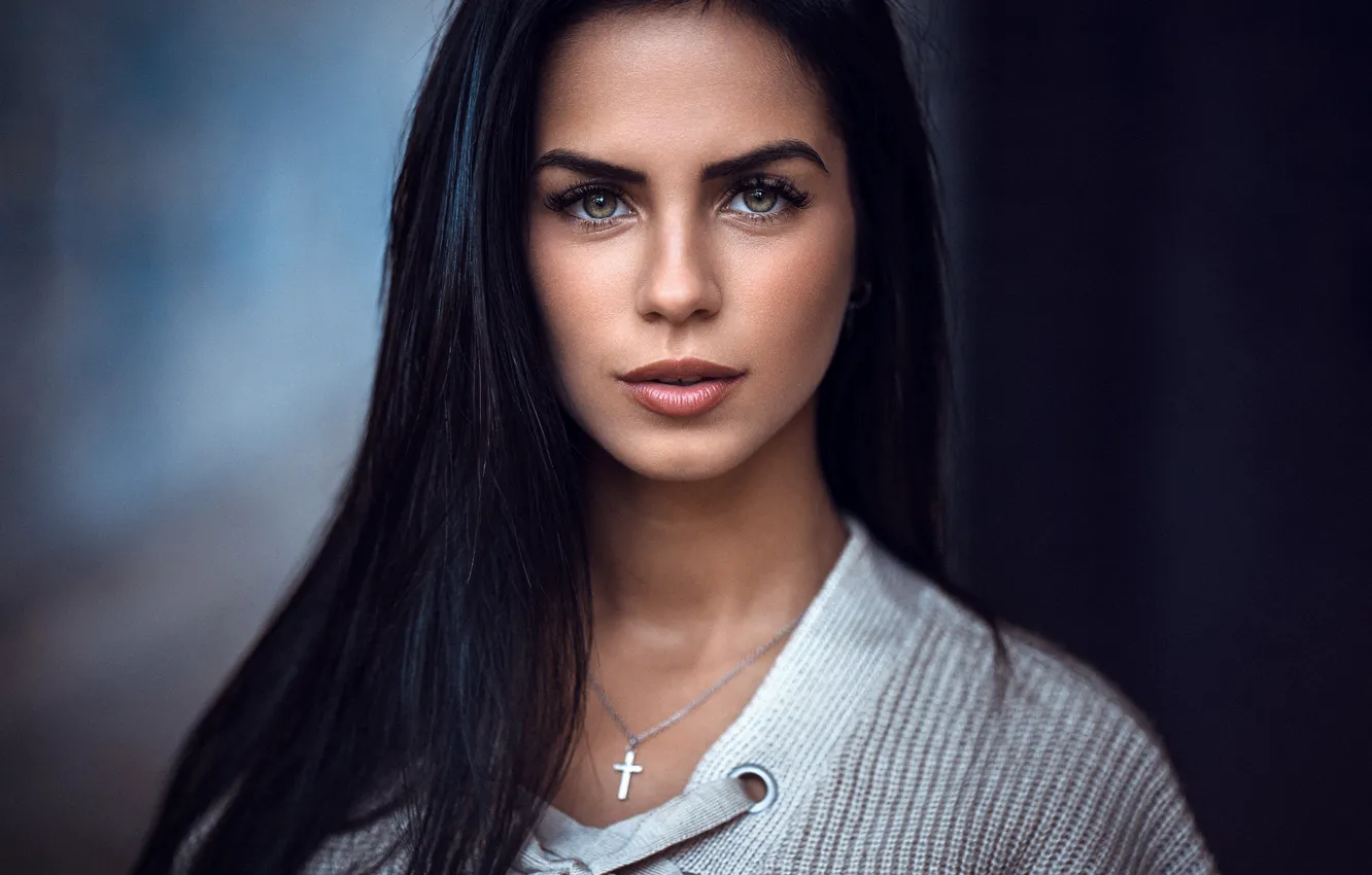 Фото обои портрет, брюнетка, красотка, боке, Marlen Valderrama Alvarez, Anatoli Oskin