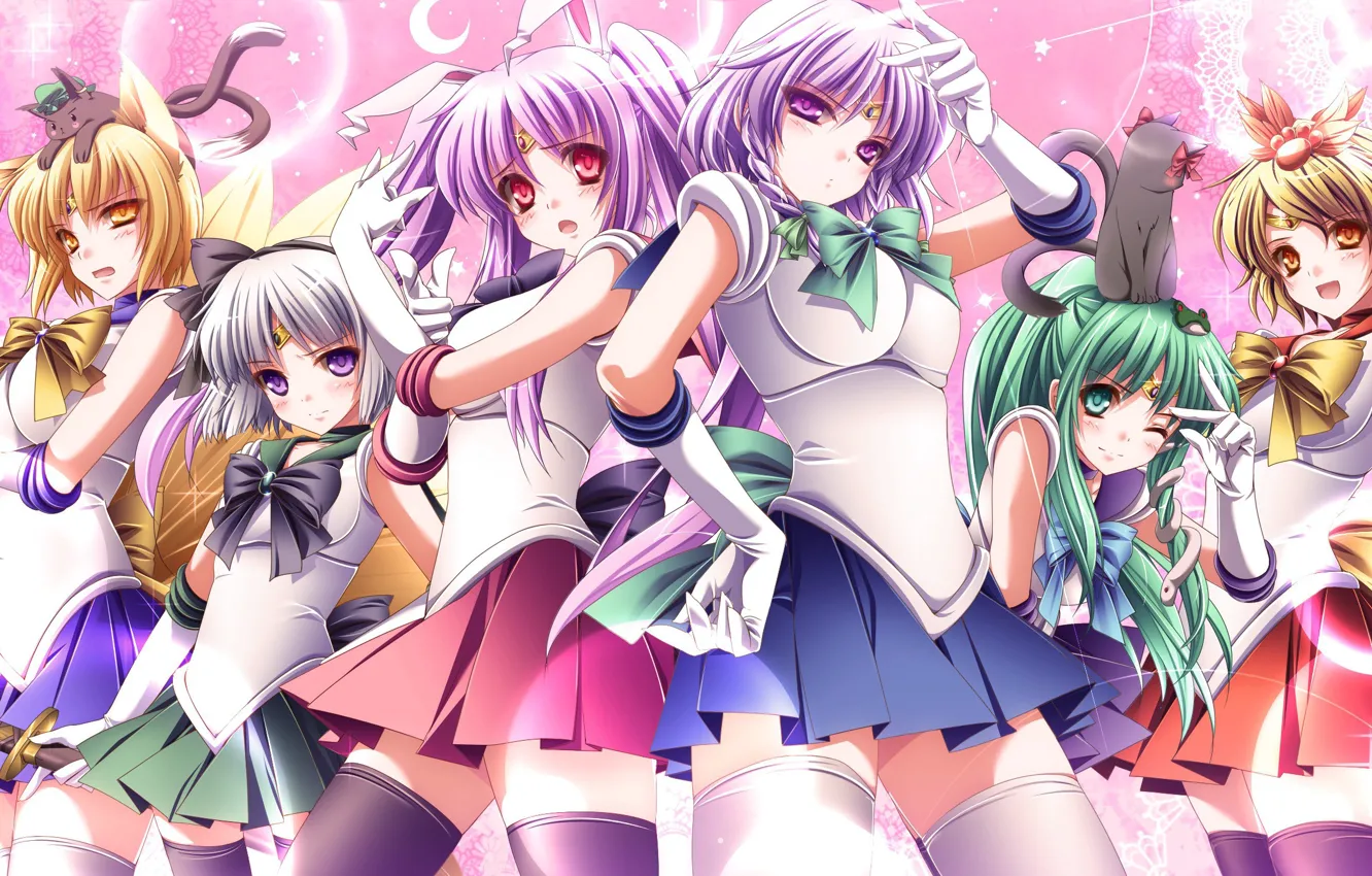 Фото обои girl, sword, game, neko, anime, cat, katana, ken